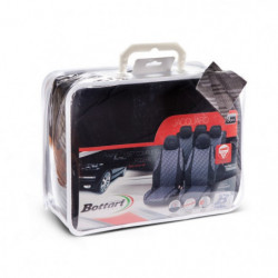 Set completo fodere universali elasticizzate nero e grigio con inserti JACQUARD