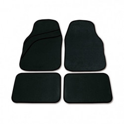 Set 4 tappeti moquette universali Wave nero