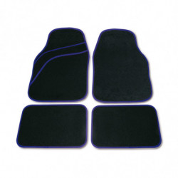 Set tappeti moquette universali Wave blu 4 pezzi
