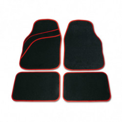 Set tappeti moquette universali Wave rosso 4 pezzi