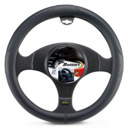 Coprivolante "ROAD" nero/blu in simil pelle 37/39CM cuciture a vista