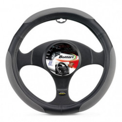 Coprivolante "ORION" nero simil pelle 37/39 CM con impugnature grigie