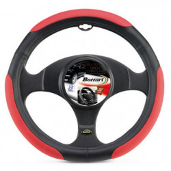 Coprivolante "ORION" nero simil pelle 37/39 CM con impugnature rosse