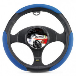 Coprivolante "ORION" nero simil pelle 37/39 CM con impugnature blu