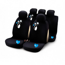 Completo fodere auto "MY SWEET CAT" 9 pcs - bianco