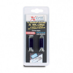 Set 2 PZ Lampada a Siluro 12V 5W 10.5X44 LED Bianco X-TRA