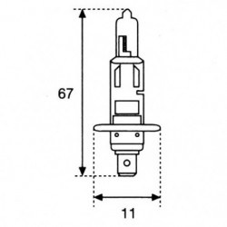 Lampada alogena 12V H1 55 W +50% Luminosità