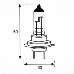 Lampada alogena 12V H7 55 W +50% Luminosità