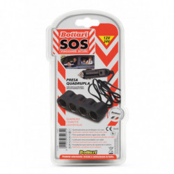 Presa accendisigari 12/24 V quadrupla per auto