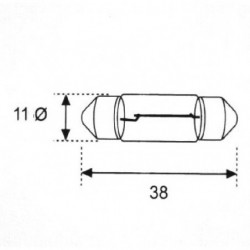 Coppia Lampade auto a siluro Goodyear 12V 11x38 5W