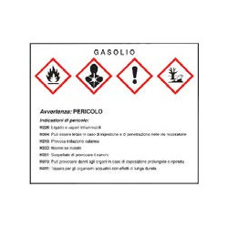 Gasolio - Targa avvertenze...